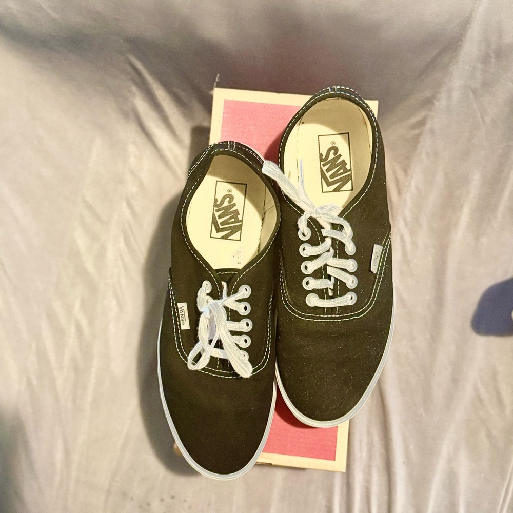 Vans Black and White Authentic Low Pro Sneakers
